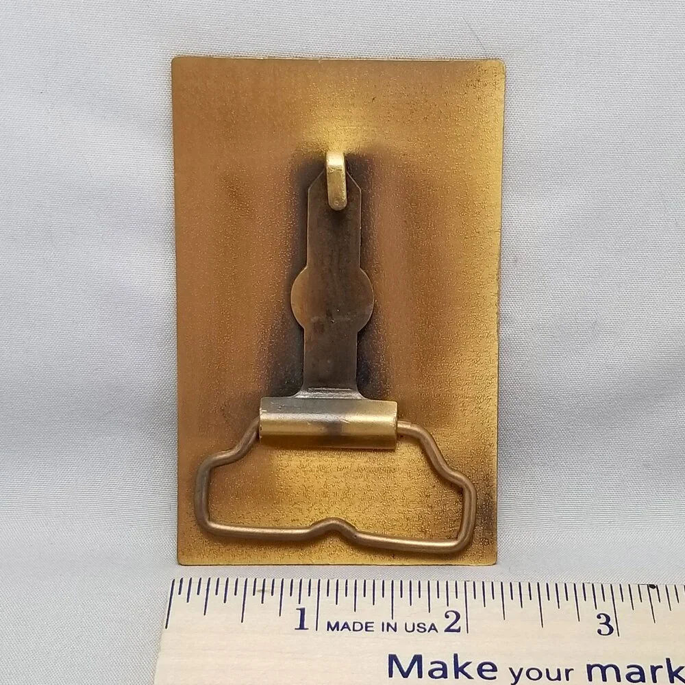 Vintage Belt Buckle Tabor Machine Company Bronze Color‎ Heavy